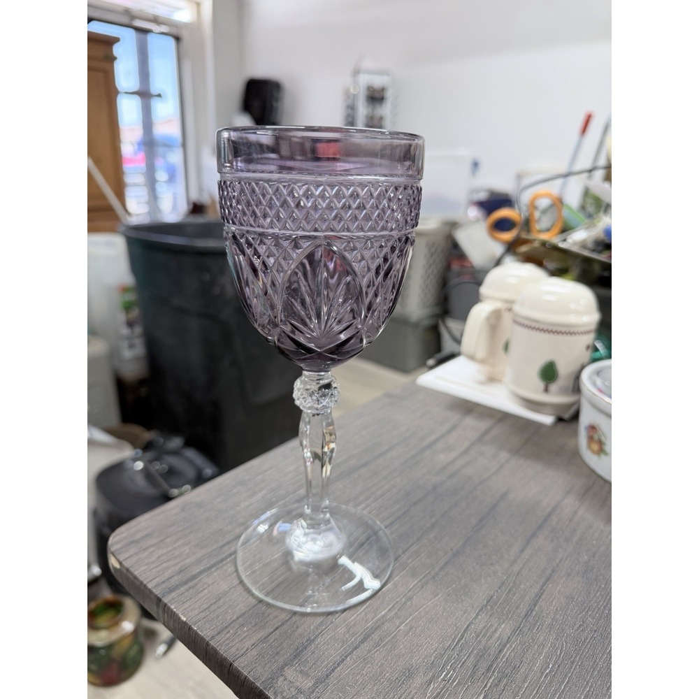Antique Amethyst Water Goblets By Cristal d'Arques